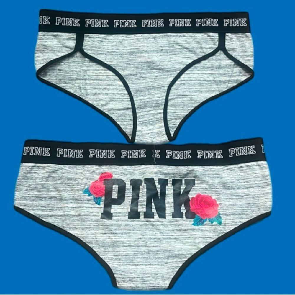 Victorias Secret Pink Soft Cotton Low Rise Hipster panty Pink Logo on back L